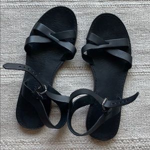 Madewell black leather sandals